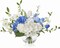 Artificial Flowers with Vase, Blue Silk Hydrangea and Peony Bouquet with Faux Water, Fake Tulips Flower Arrangement for Home Decor, Wedding & Party Table Centerpieces